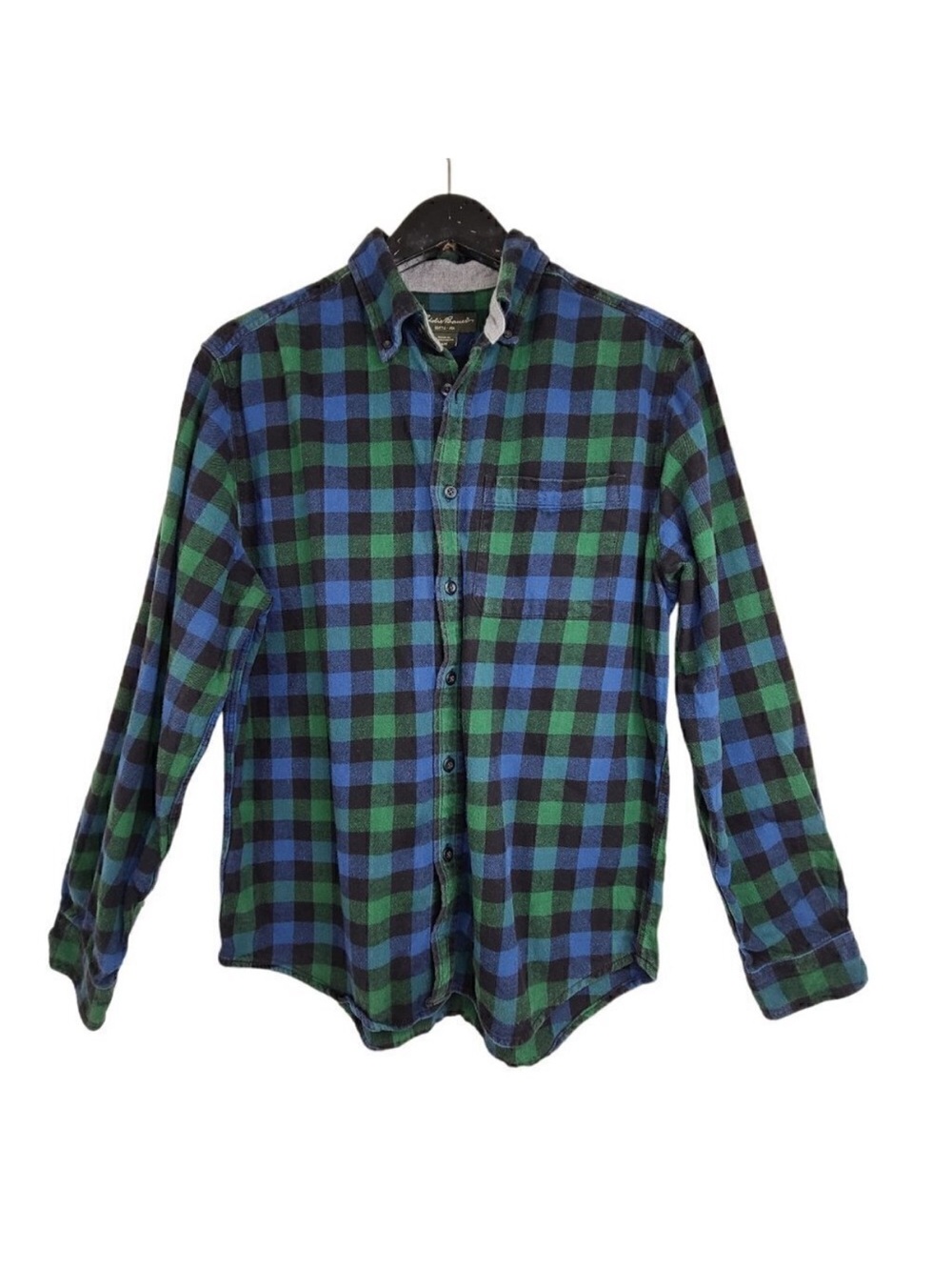 Eddie Bauer Green & Blue Plaid Button-Down Shirt